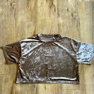 Urban outfitters cropped crushed velvet top size small